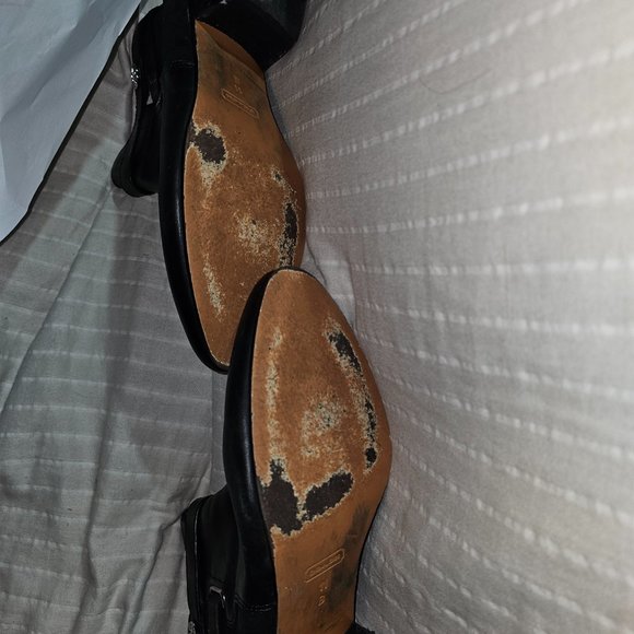 Gently Used Coach LEATHER BOOTS BLACK  Dean Bootie SIZE 11b ! Rare Size & Color - Picture 2 of 9